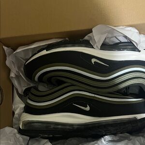 Nike Men’s Air Max 97 — Black and Olive Sneakers
